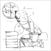 そば湯を飲むのはなぜ？ イラスト