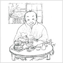 つるつるっと食べないそば イラスト