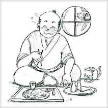 酒とそばのいい関係 イラスト