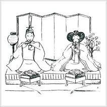 ひなまつりにもそばが登場 イラスト