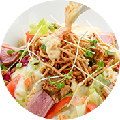 画像：そば屋の鴨シーザーサラダ