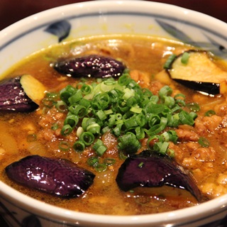 レシピ画像：茄子と豚肉のカレー南蛮そば