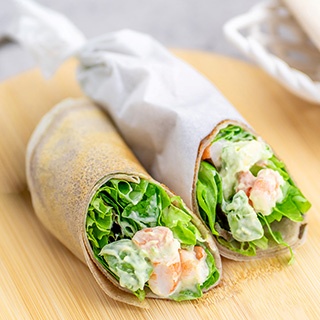 レシピ画像：えびとアボカドのラップガレット